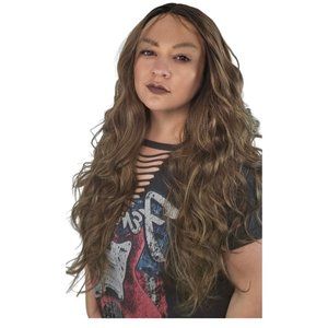 Chocolate Brown Wavy Heat Friendly Synthetic Glueless Preplucked Lace Front Wig